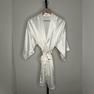 White Bridal Satin Robe